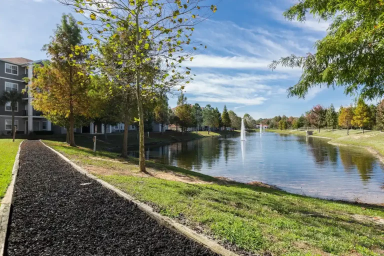 Community pond with walking trail