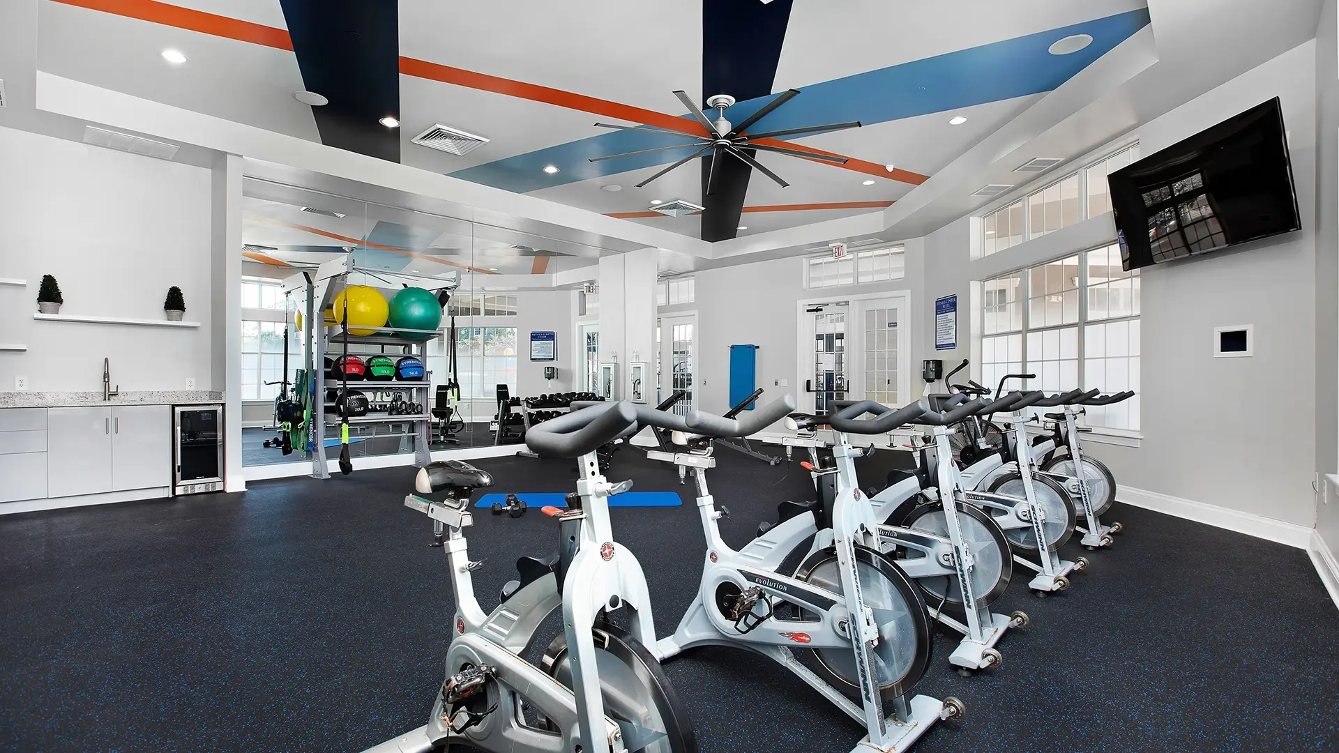 Fitness center with cardio equipment